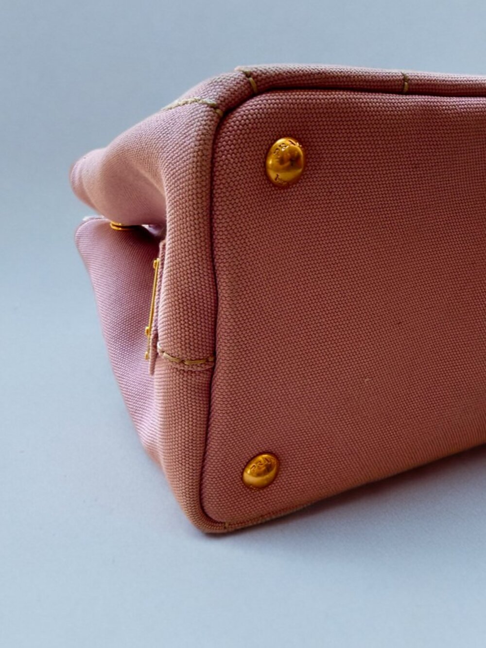Prada Light Pink Small Canvas Canapa Shoulder Crossbody Bag - Picture 6 of 16